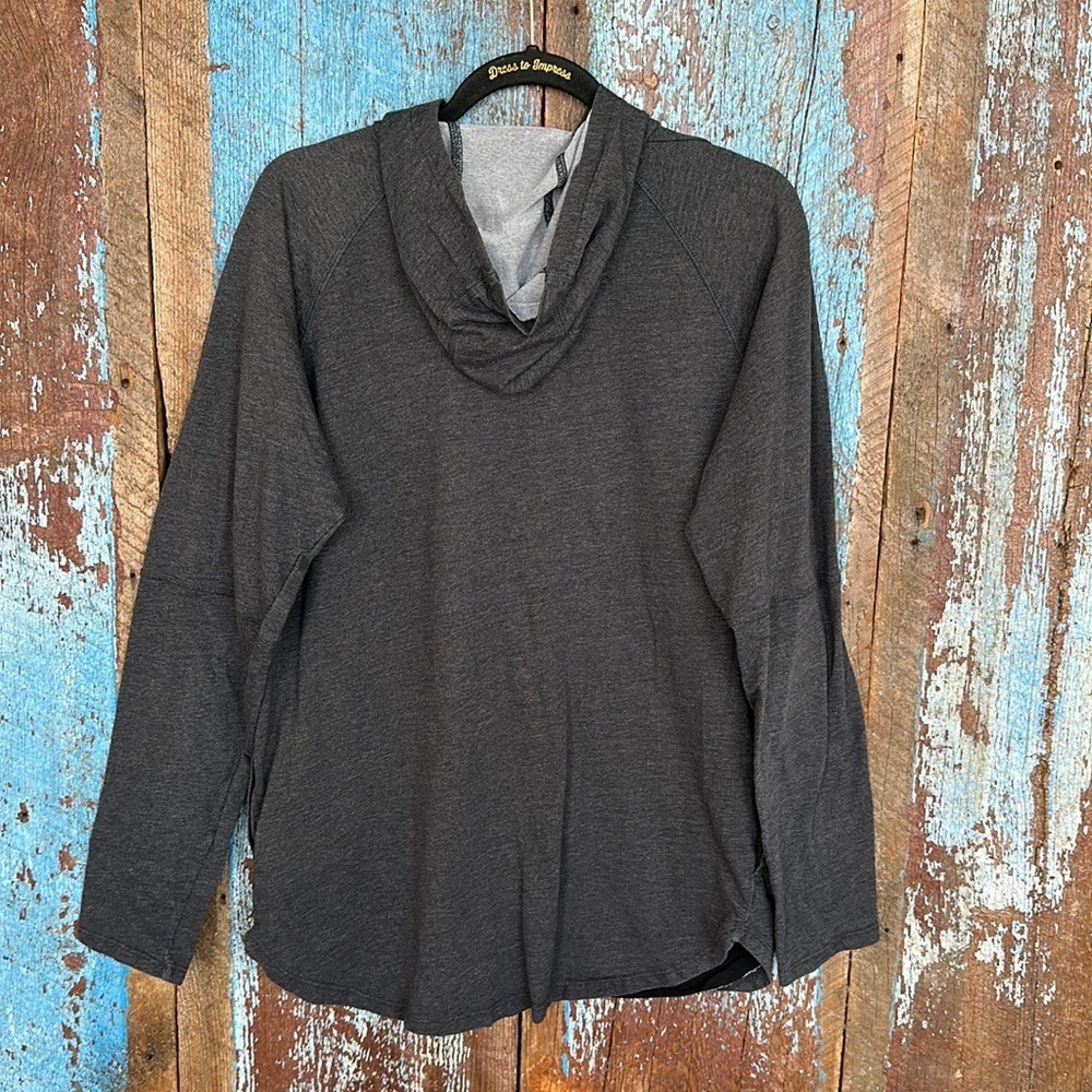 Hurley with Nike Dri-Fit Long Sleeve Hooded Men’s Top Size L Charcoal Gray - Picture 3 of 5